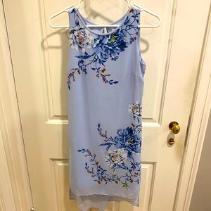 White House black market blue floral dress XXS